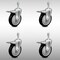 Service Caster 5 Inch SS Black Polyurethane 3/8 Inch Threaded Stem Caster Set Total Lock Brake SCC-SSTSTTL20S514-PPUB-BLK-381615-4 - alternate 1